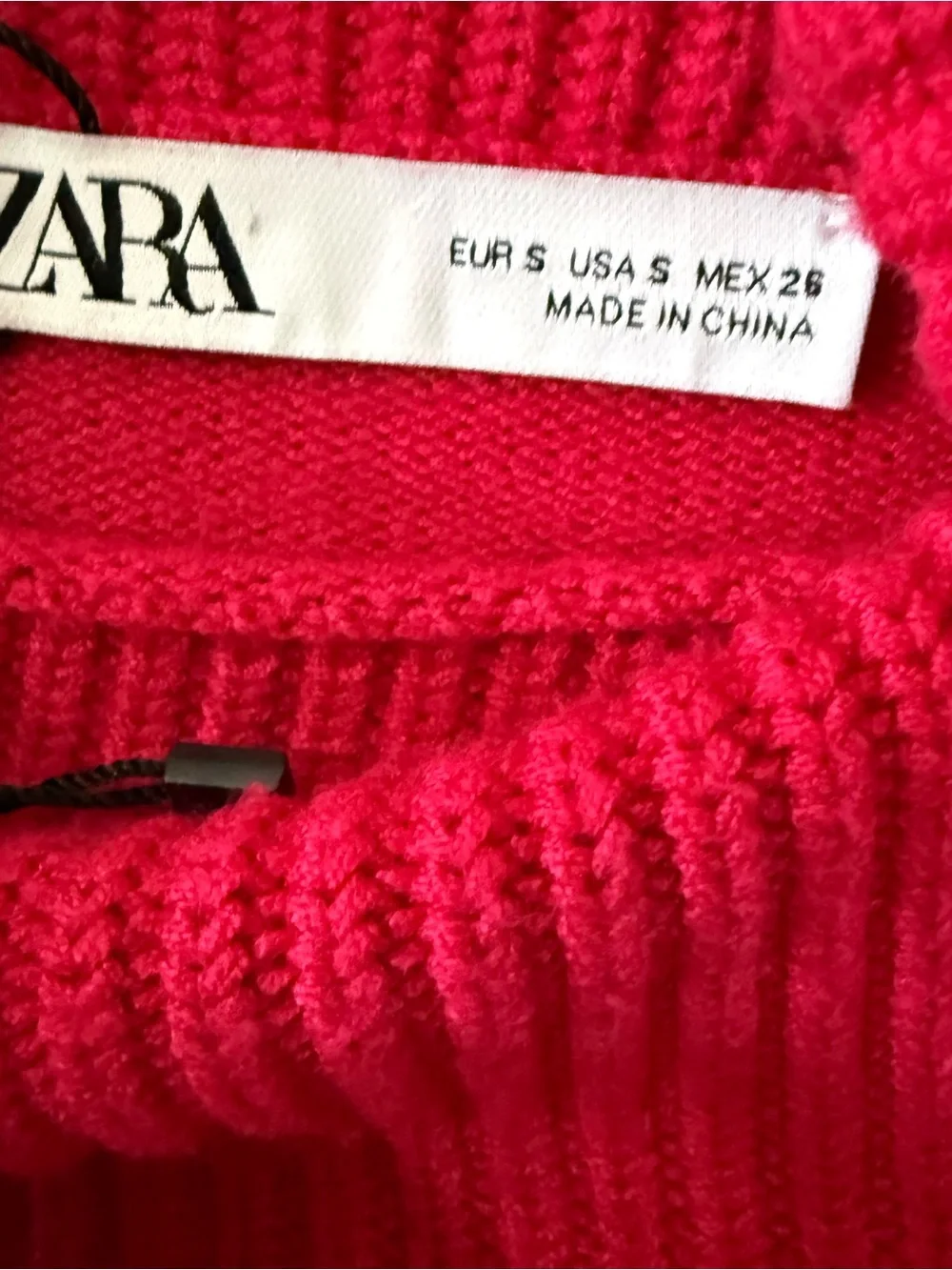 ZARA Hot Pink Ribbed Cropped Turtleneck Sweater Size S Fuchsia KnitOption